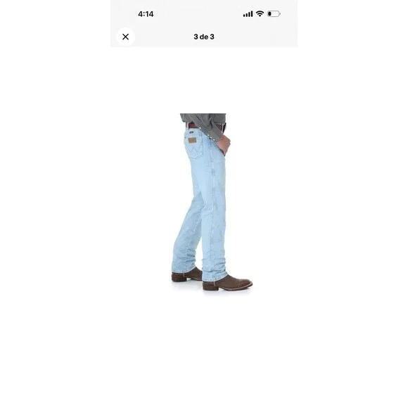 936GBH Wrangler Men's Cowboy Cut Slim fit Jean - Bleach 36X34 NWT - Picture 11 of 16
